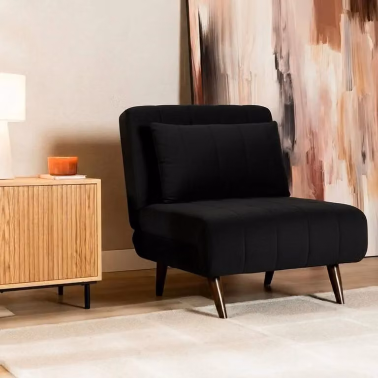 Bronx71 Velvet slaapfauteuil Hanna zwart