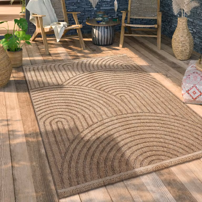 Paco Home Buitentapijt Modern Jute en Sisal Look voor Terras en Balkon B/D: 280 x 200 cm
