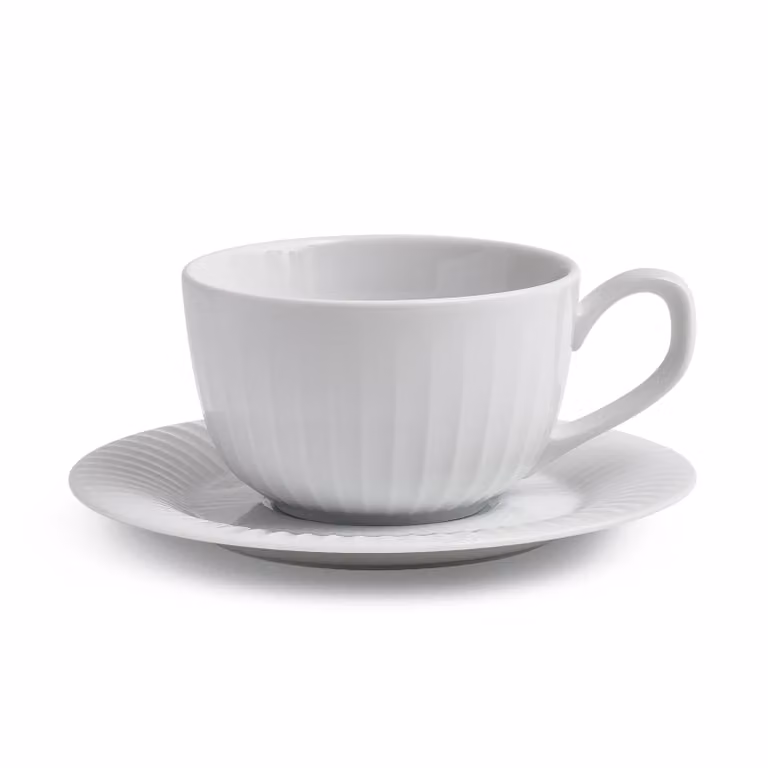 Kähler Hammershøi koffiekop en schotel wit
