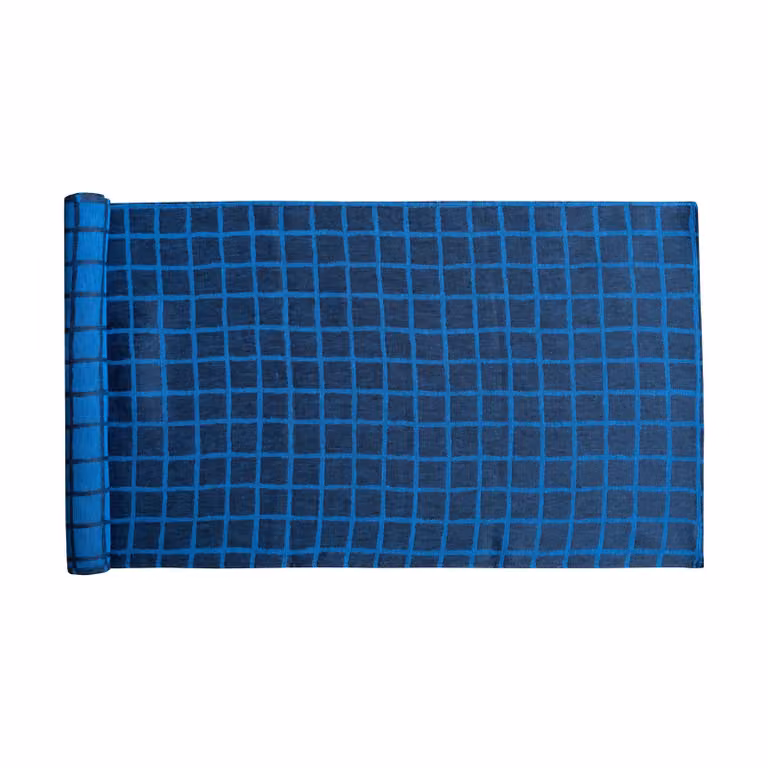 Fine Little Day Geruite jacquardgeweven tafelloper Blue-black B/D/H: 45 x 150 cm