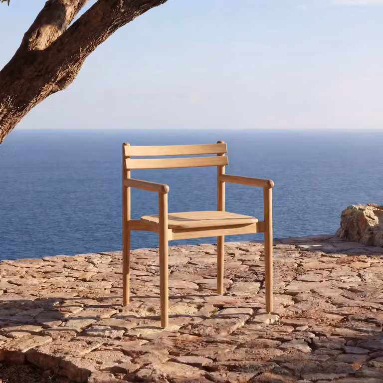 Tikamoon Vadim Tuinfauteuil van massief teak - Naturel/Bruin