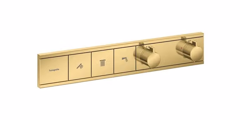Hansgrohe RAINSELECT f montageset voor UP-thermostaat, 3-weg, gouden afwerking, gepolijst