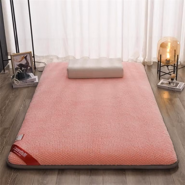 Roze Futon Matras - Oprolbare Slaapmat en Topper voor Volwassenen - 4 cm dik