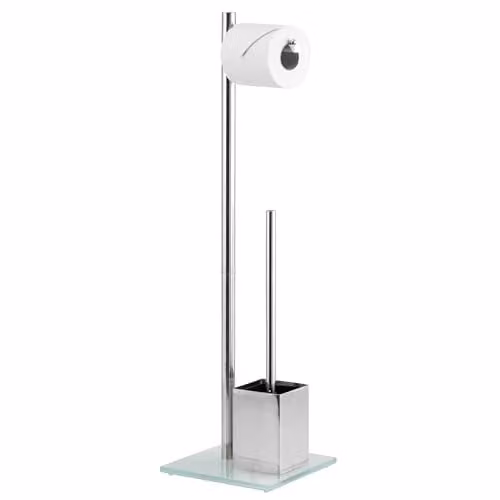 Bremermann WC-set met wc-borstel en standaard van roestvrij staal en veiligheidsglas, wit