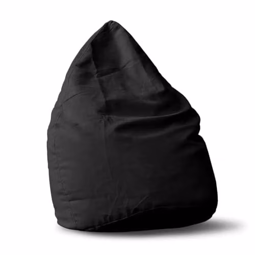 Lumaland Zitzak Luxury Microvelours Beanbag Zwart 60 x 45 cm