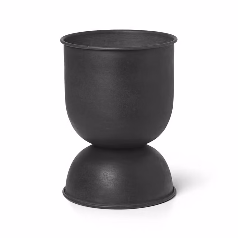 Ferm Living Hourglass bloempot extra small zwart-donkergrijs Ø21 cm