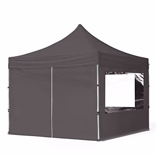 TOOLPORT Vouwpaviljoen Partytent met 4 zijdelen, Grijs, 3 x 3 m