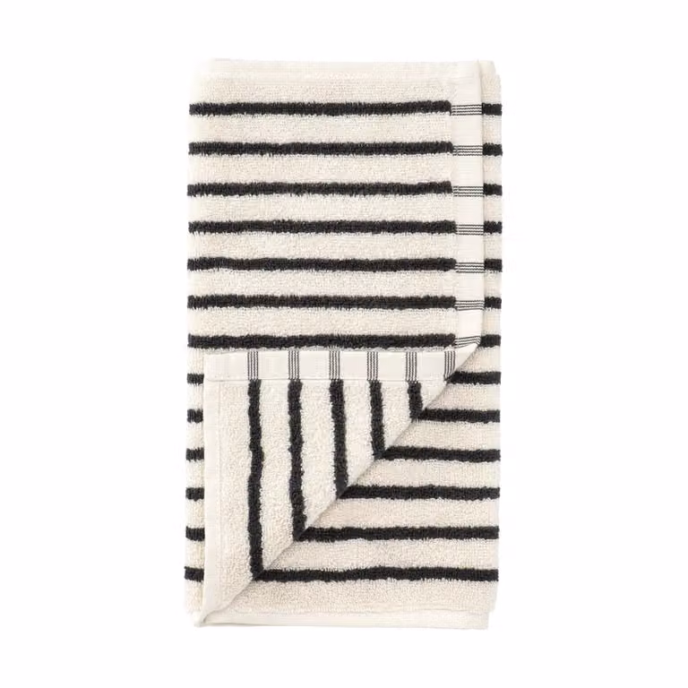 Scandi Living Drift handdoek wit-zwart 30 x 50 cm