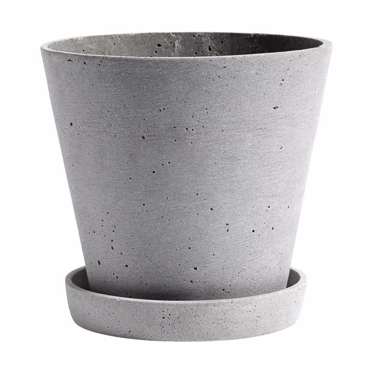 HAY Flowerpot met schotel Grijs L 17,5 cm