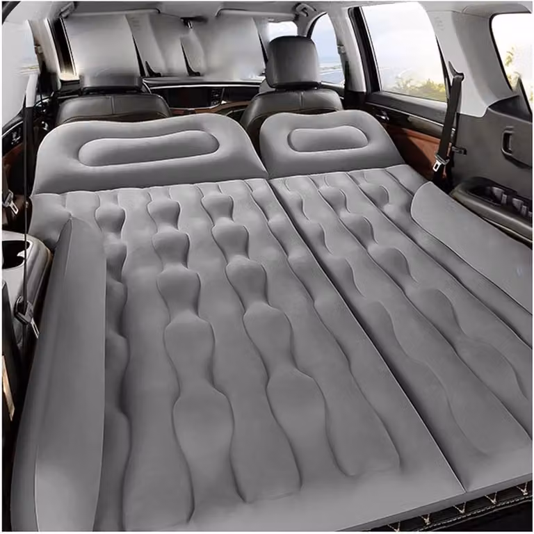 Zelfopblaasbaar Auto Matras - Comfortabel Luchtbed voor Reizen - Grijs - 15 cm dikte