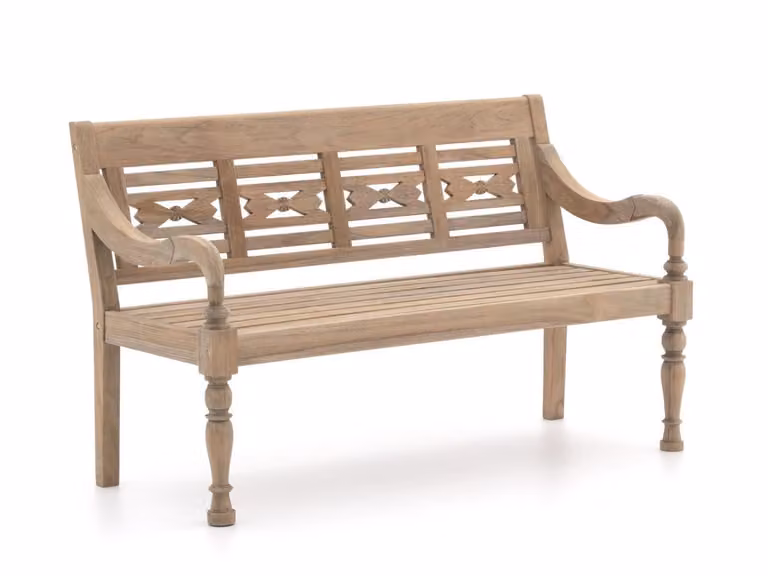 ROUGH Furniture Parkbank van Teakhout, 2 personen, Bruin