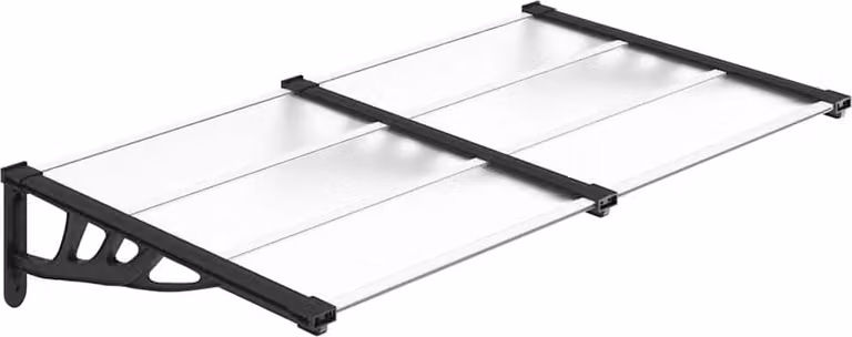 vidaXL Overkapping voor deur, zwart en transparant, 152,5 x 90 cm, polycarbonaat