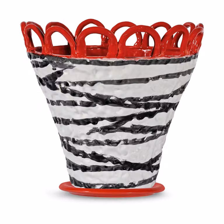 Byon Patty pot L Zebra-rood Ø30 cm