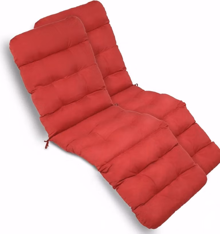 Beautissu Set van 2 Comfortabele Ligkussens voor Ligstoel, Rood, B/D/H: 200 x 50 x 8 cm