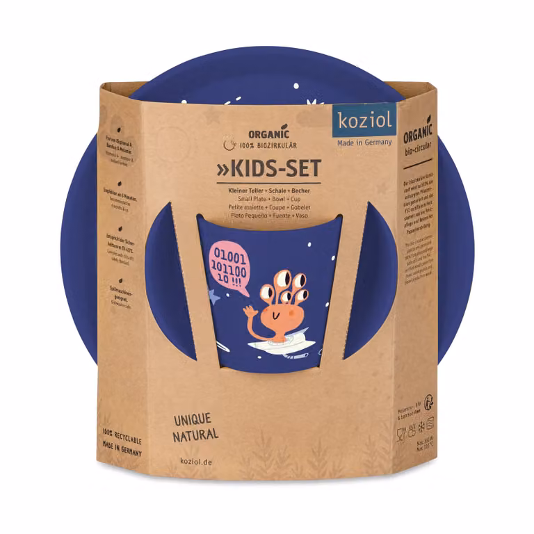 Koziol Connect 3-delig kinderservies blauw