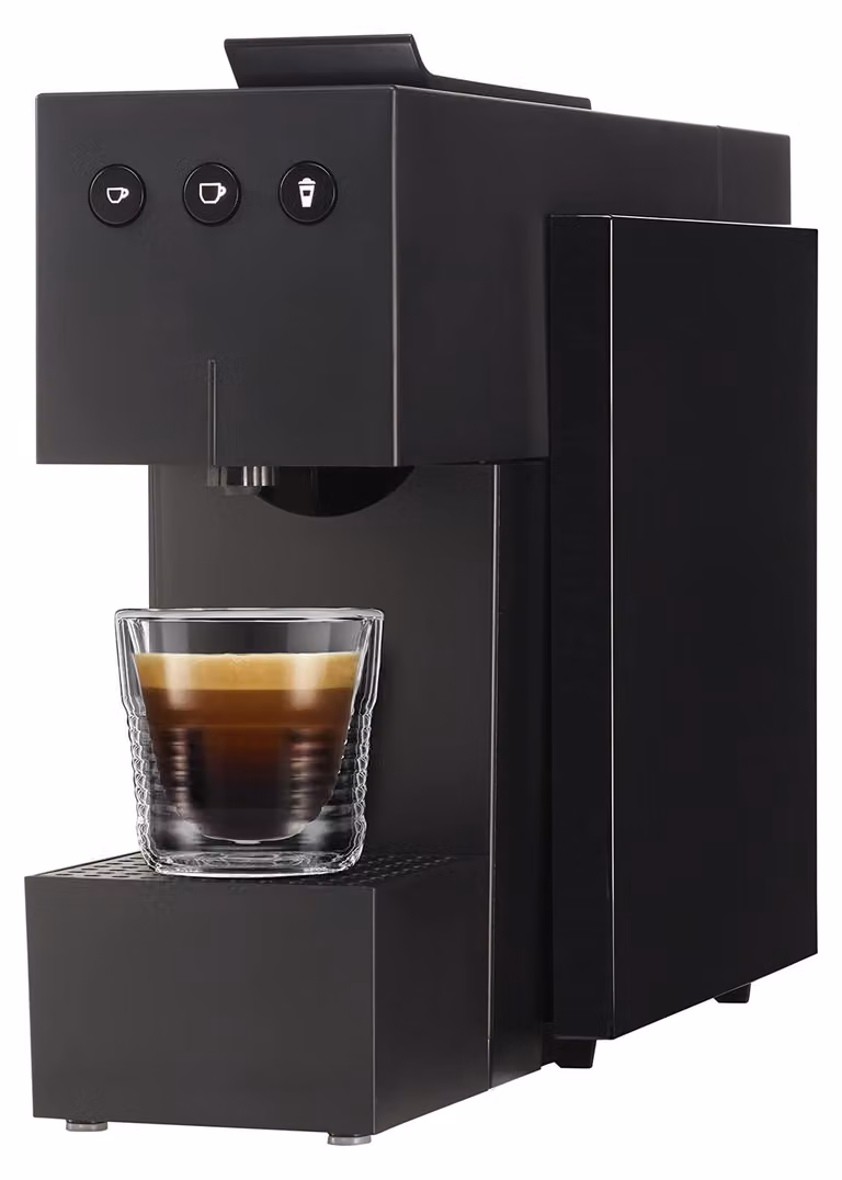 K-Fee Square zwarte espressomachine met waterfilter en kunststof behuizing voor K-Fee capsules