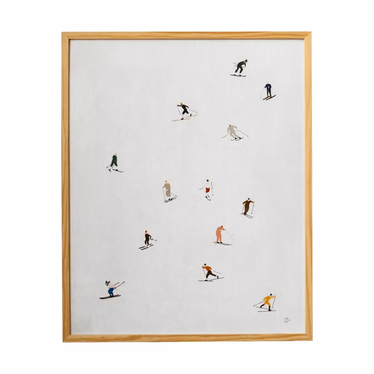 Fine Little Day Skiers poster lichtgrijs B: 40 cm, H: 50 cm