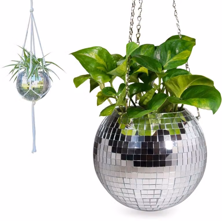 Discobal bloempot hangplantenbak zilver Buitendiameter: 10 cm