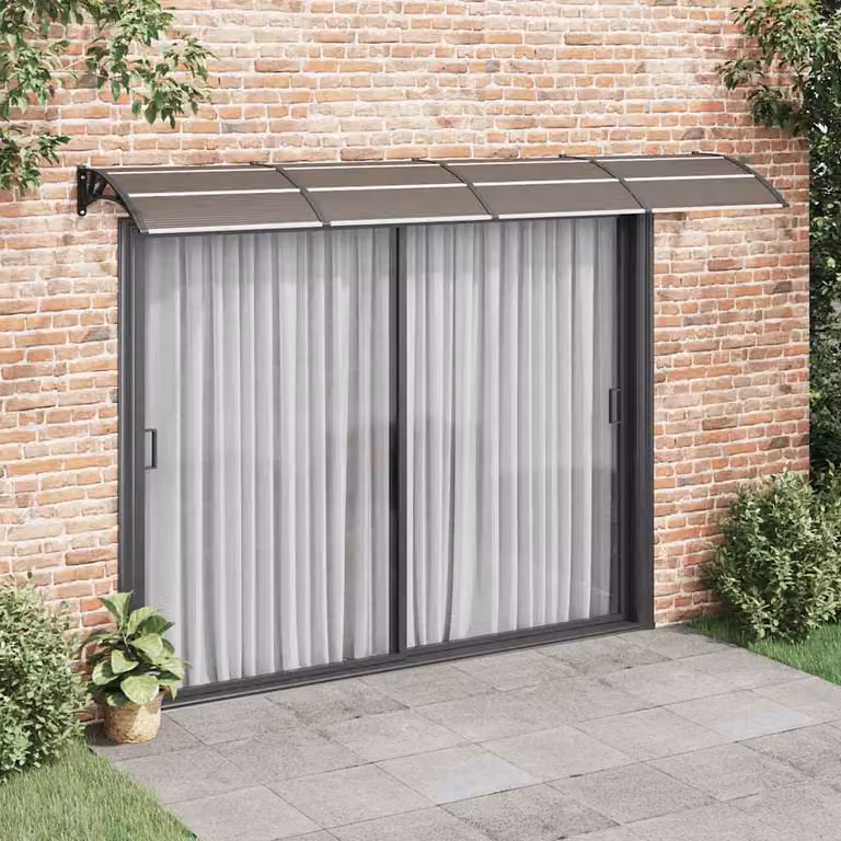 vidaXL Overkapping voor deur, zwart, 350 x 100 cm, polycarbonaat