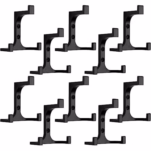 SO-TECH QUADRO Driedubbele jashaken, 10 stuks, zwart mat, B/D/H: 81 x 70 x 50 mm