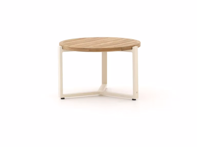 Apple Bee Loungetafel Rond van Teakhout in Bruin of Wit, Ø60 cm