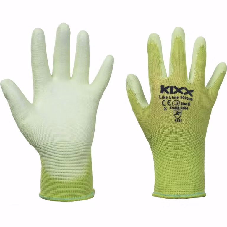 Kixx handschoen lime maat 10