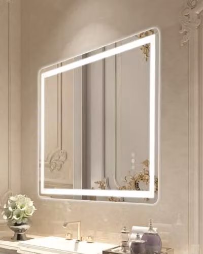 VEVOR LED badkamerspiegel met voor- en achterverlichting, dimbaar met 3 kleurtemperaturen en anti-condensfunctie, wit, B: 70 cm, H: 100 cm