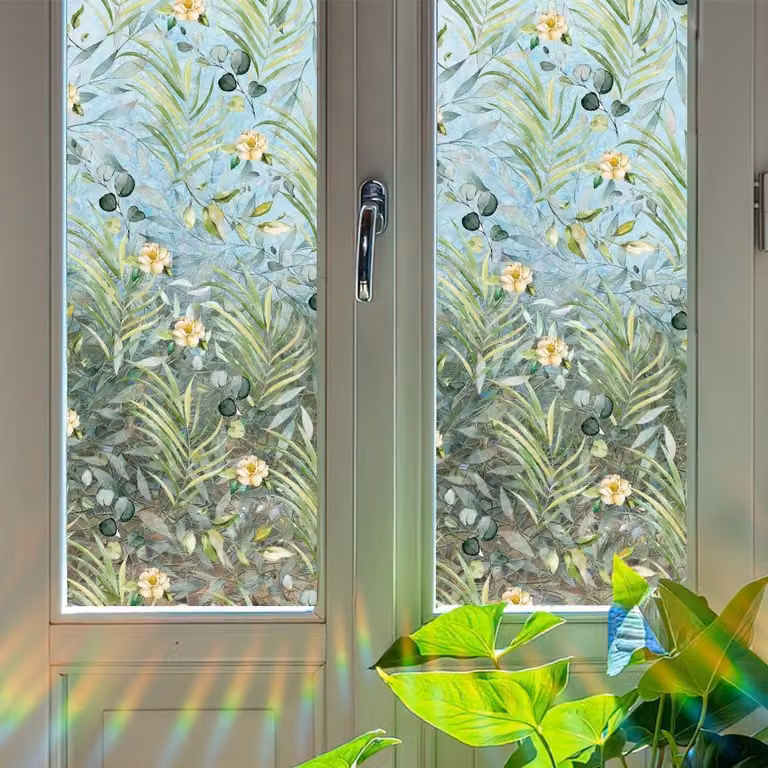 Decoratieve Raamfolie met Regenboogeffect voor Privacy - Groen - 40 x 1016 cm
