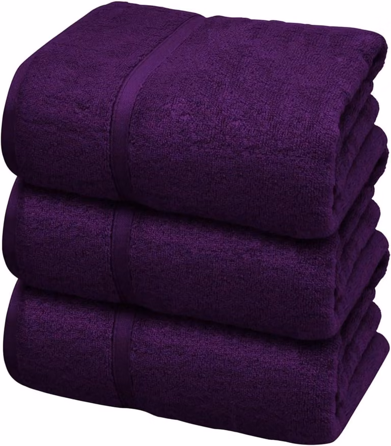 Set luxe badlakens van extra zacht katoen - Pruim - 100 x 200 cm