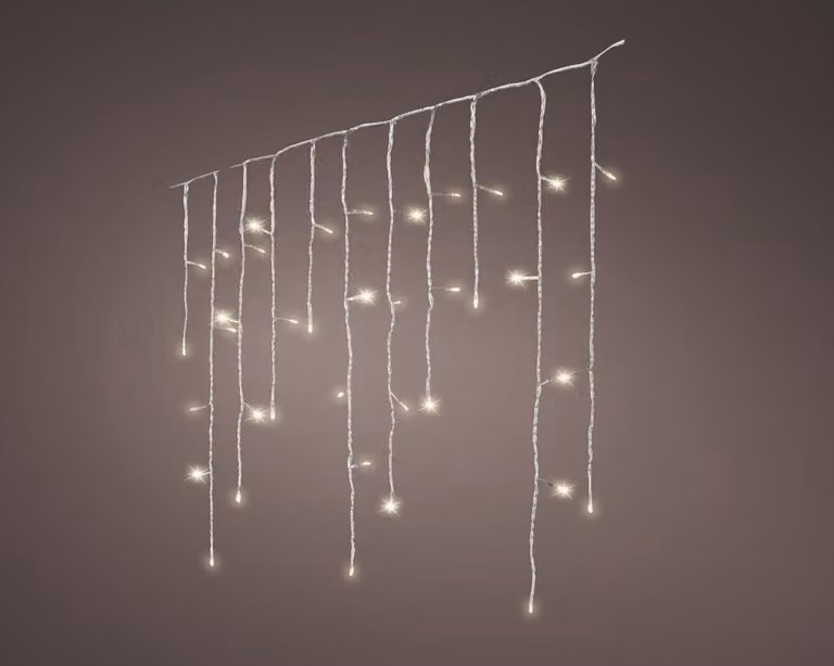 Lumineo Led fonkel icicleverlichting met 720 lampjes transparant snoer