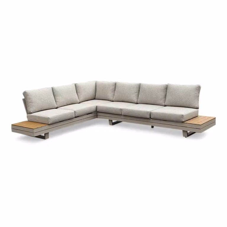 LUX outdoor living Vegas hoek loungeset links voor 6 personen - beige - 4-delig - B: 311 cm, D: 230 cm