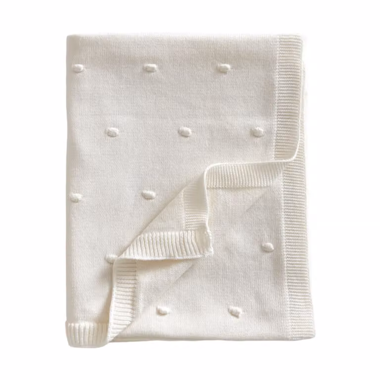 Jack o Juno Bubble gebreide babydeken Pearl, 80 x 100 cm
