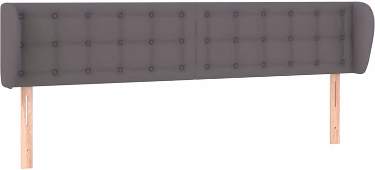 vidaXL Hoofdbord met randen in grijs kunstleer, B/D/H: 163 x 23 x 78/88 cm