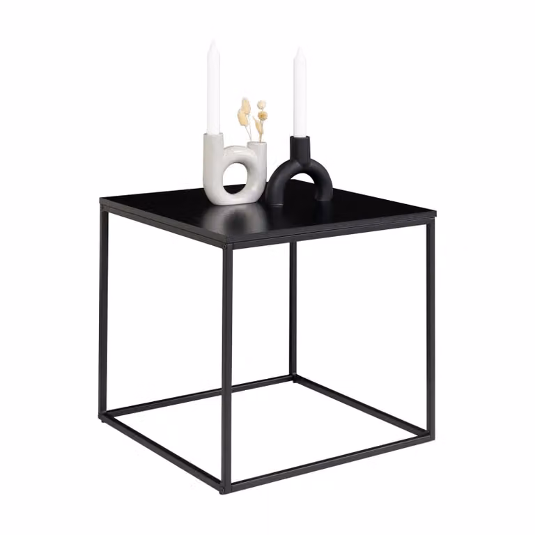 QUVIO Bijzettafel Gothenburg Zwart - B/D/H: 45 x 45 x 45 cm