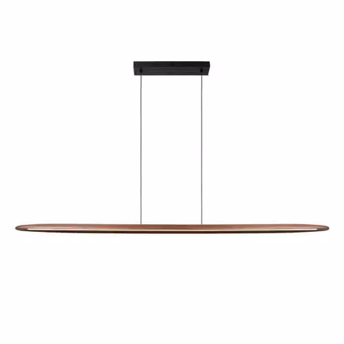 Lucide LANGHOLT Hanglamp - Hout en Zwart - Dimbare LED met instelbare kleurtemperatuur - Hoogte verstelbaar