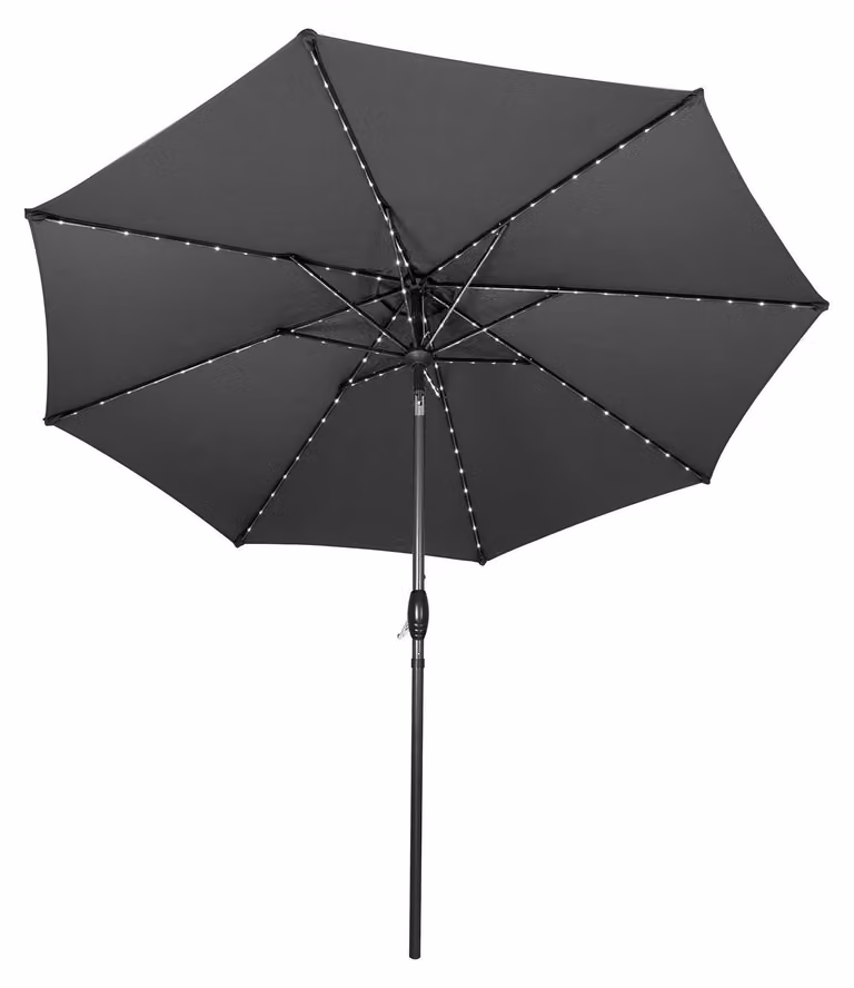 Monster Shop LED-parasol kantelbaar grijs 2,7 meter