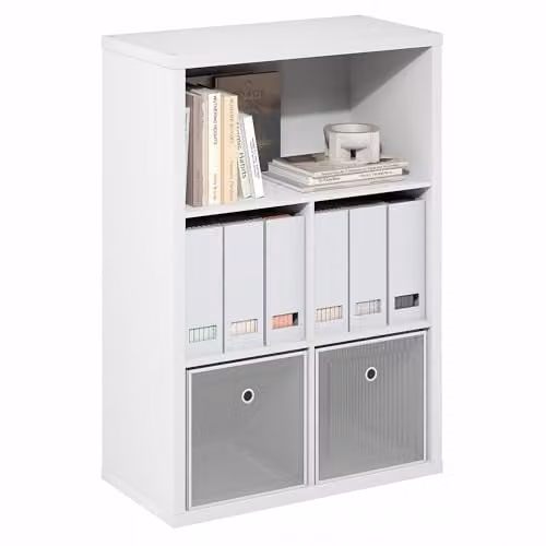 Furinno Cubicle Plank Boekenkast met 5 kubussen en gesloten bodem, Wit, B/D/H: 43,3 x 29,9 x 15,3 cm