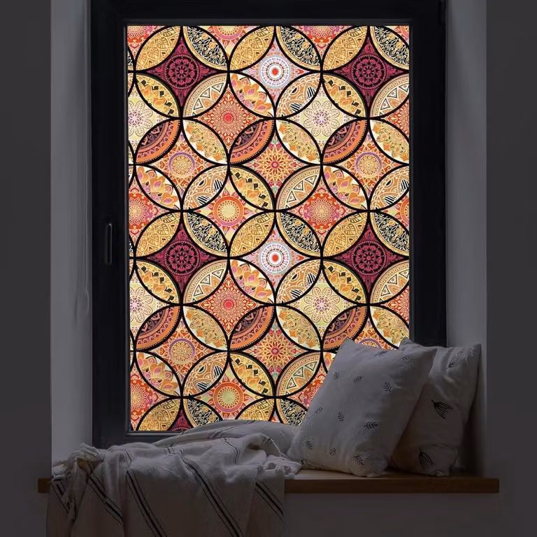 Oranje Raamfolie voor Privacy met Statische Hechting - 44,5 x 200 cm