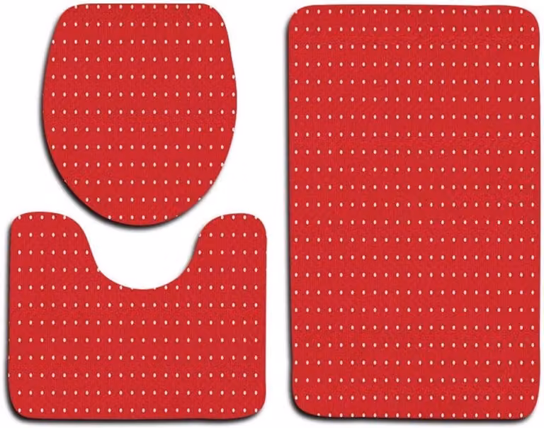 3-delige badkamermatset met traagschuim in het rood