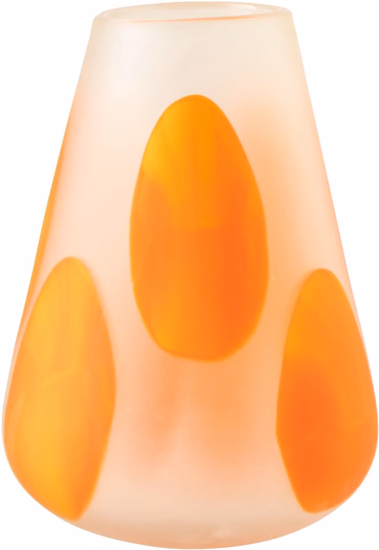 J-Line windlicht Stippen oranje glas small