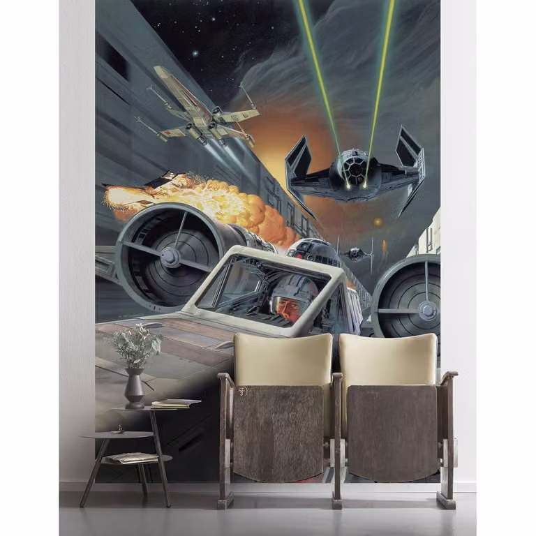 home24 Fotobehang StarWars DeathStar Trench Run, Breedte: 200 cm, Hoogte: 280 cm