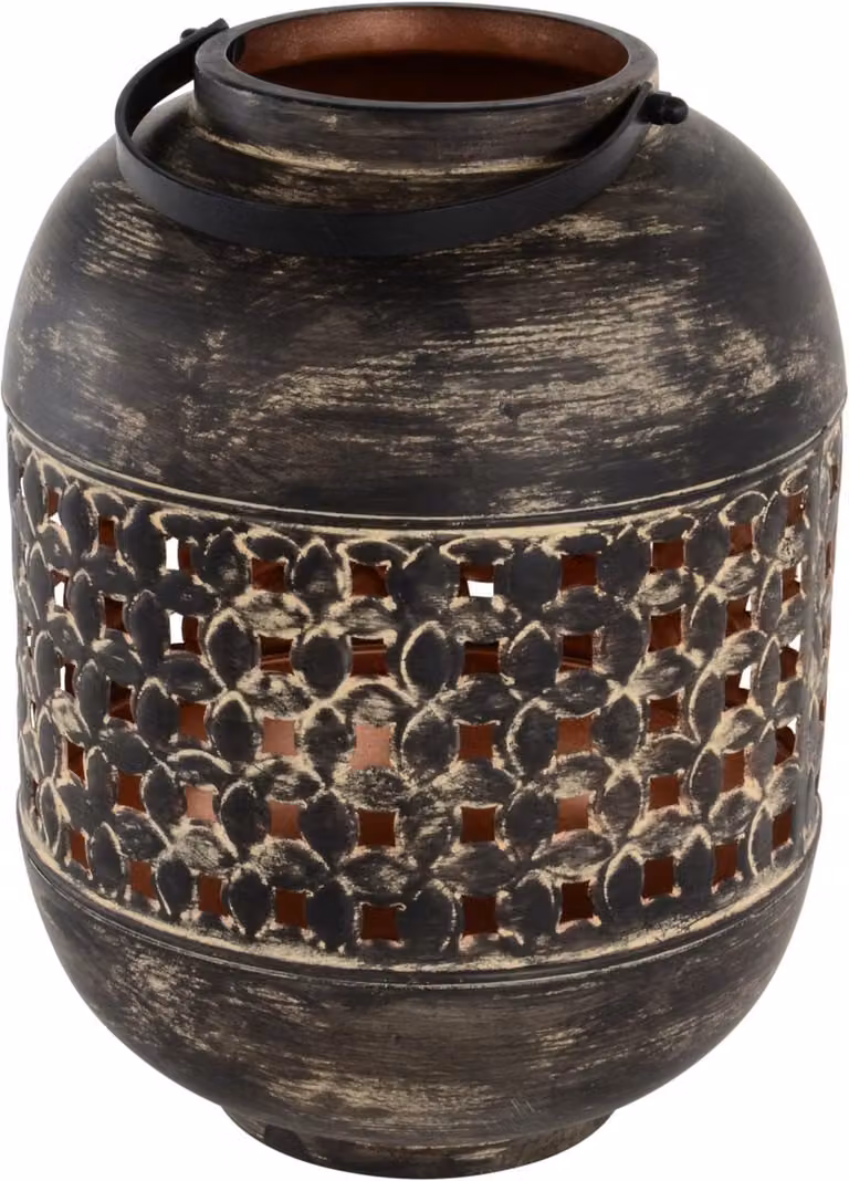 Lesli Living Lantaarn Pillar Koper B: 22 cm, H: 30 cm