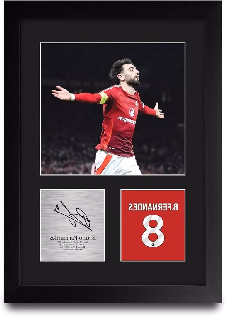 Gedrukte replica handtekening sport poster voor voetbal fans - A4 - Zwart