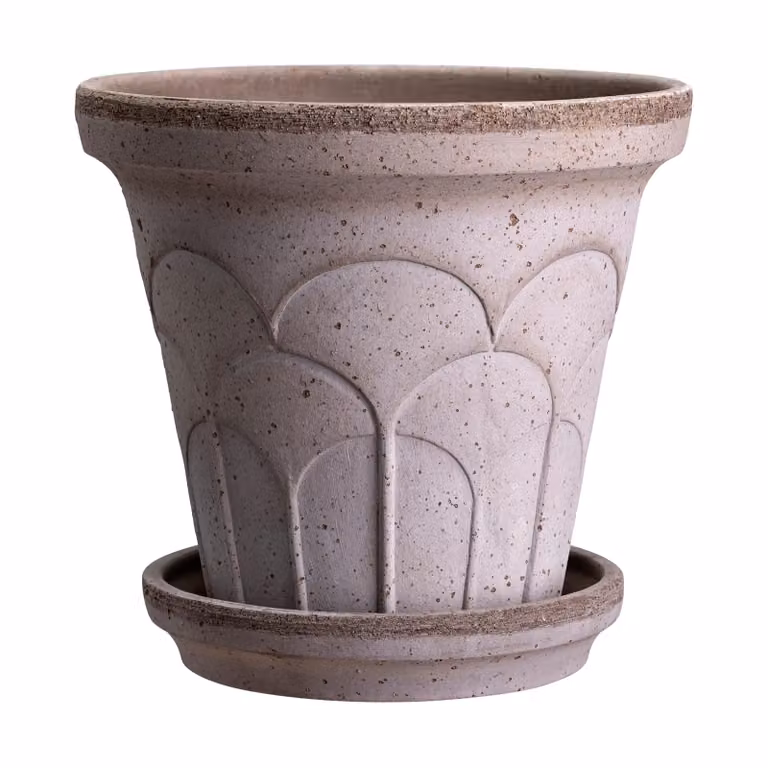 Bergs Potter Fleur pot met schotel 2-delig Grijs, Ø21 cm