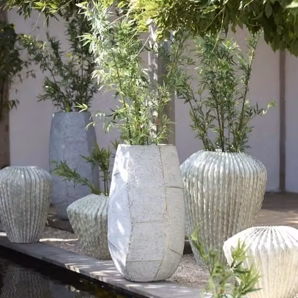 Light en Living Pot deco AGELO blauw grijs B: 50 cm, D: 47 cm, H: 105 cm