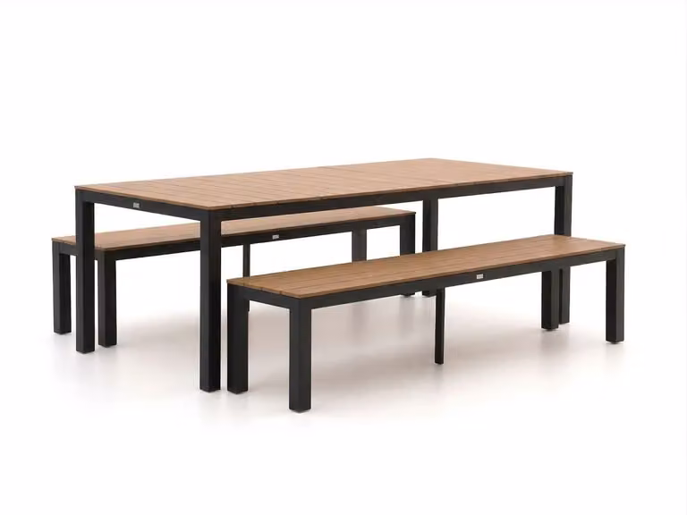 Bellagio Picknickset voor 6 personen, 3-delige tuinset in bruin polywood met houtlook