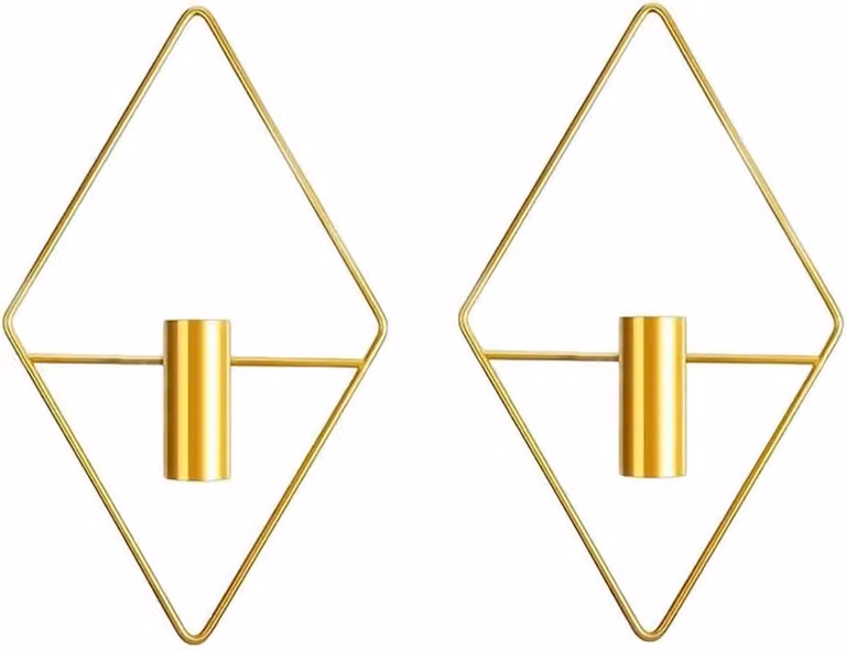 Hangende Plantenhouder Wanddecoratie Vaas Geometrische Vorm Goud 25,5 x 14 cm