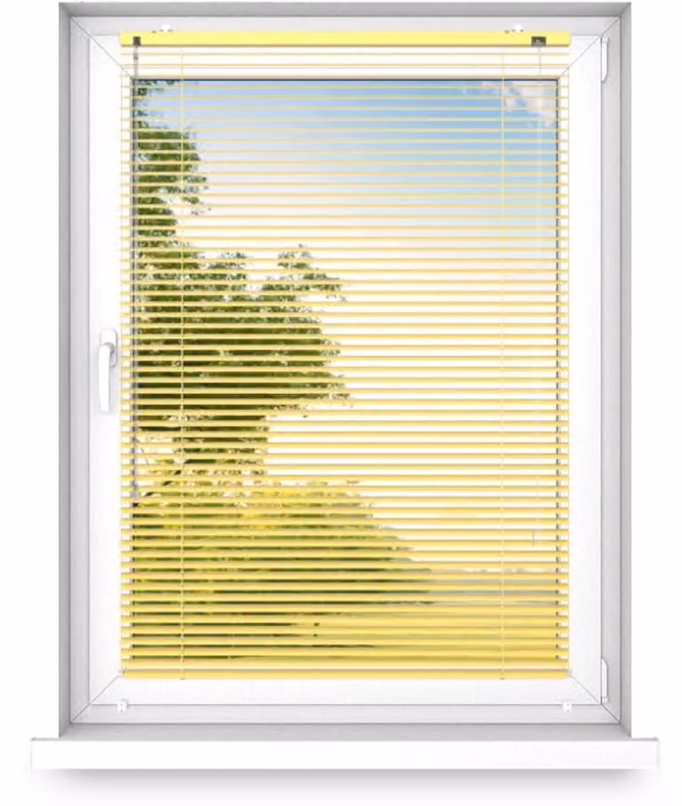 Time4blinds Binnenjaloezieën Zonder Boren - Aluminium - Helgeel - Rechts - B: 110 cm, H: 220 cm