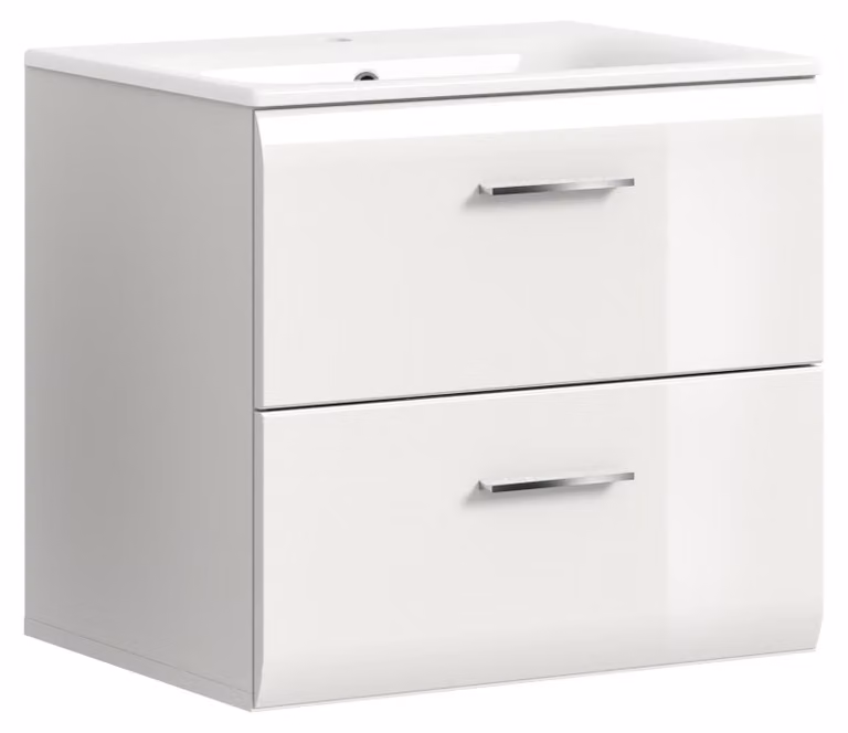 Wastafel Ice inclusief keramische wasbak met lades en wandmontage