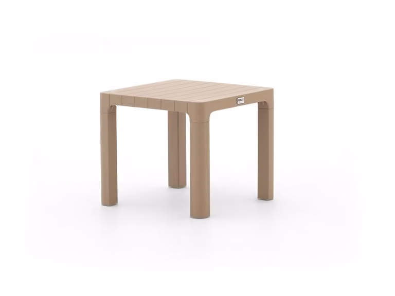 Forza Furniture Bijzettafel Tuin Beige Vierkant Kunststof